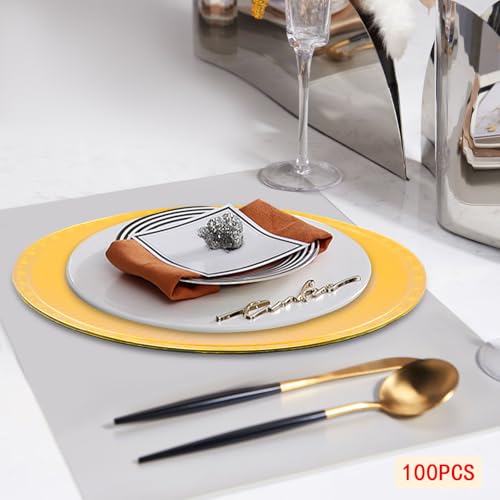 100 Platos Cargadores Redondos de 13 pulgadas miniatura 4