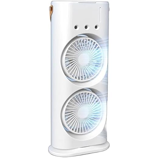 TARASHI CREATION Mini Air Cooler for Room Cooling AC Portable Mini Fan |Rechargeable Mist Cooling Fan | 3 H Timer, 3 Wind Speeds, and 3 Spray Modes for Office, Home, Kitchen - White