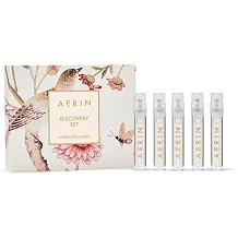 AERIN Best Sellers Fragrance Discovery Set 2026 5in1 Mediterranean Honeysuckle, Amber Musk, Hibiscus Palm, Les Jardins Botaniques Wisteria and Rose de Grasse