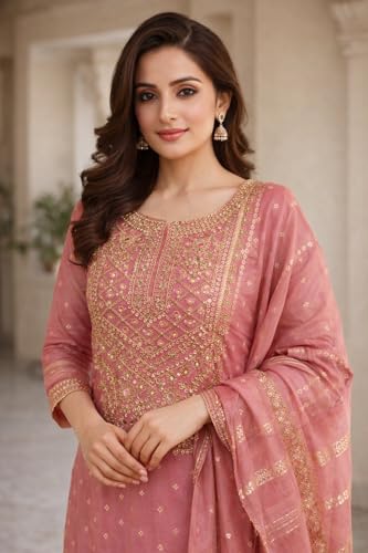 Image of LATEST DRESS MATERIAL FOR WOMEN FEBRIC TYP CHANDERI SILK