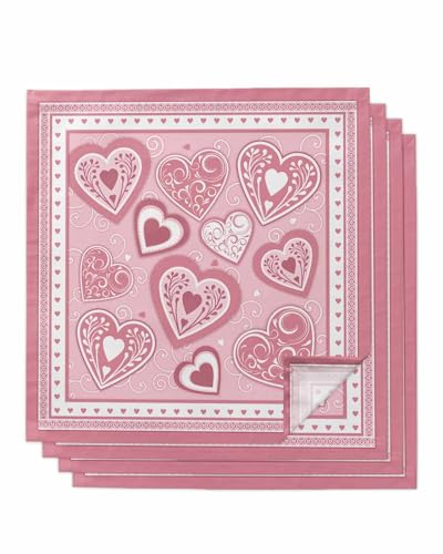 Servilletas de Tela Rosadas Set x4 50.5x50.5 cm miniatura 1