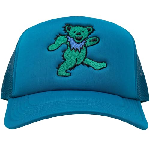 Image of Ripple Junction Grateful Dead Snap Back Structured Trucker Hat Embroidered Dancing Bear Steal Your Face Officially Licensed