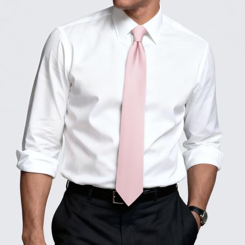 Image of Hi-Tie Men's Extra Long Solid Satin Tie Set 63 Inch /70 Inch Formal Necktie