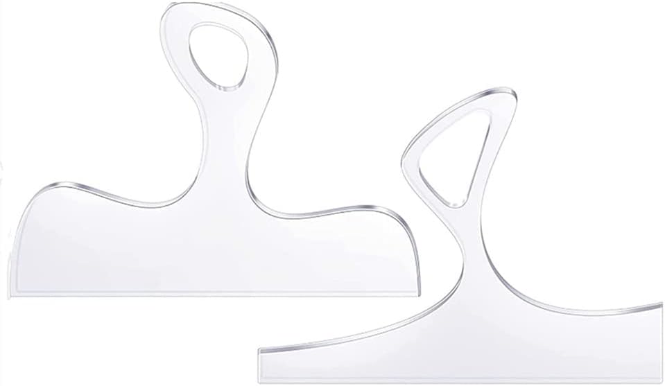 Set of 2 Curvy Angled Charcuterie Board Handle Template,Clear Acrylic Handle Cutting Board Round Tracing Router Template