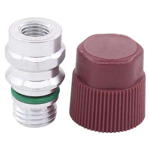 Klimaanlage HD Anschluss ND Anschlüsse R134A Adapter Klimaanlagen Ventilrücklauf Umrüstsatz AC Kältemittel Umrüstadapter Niederdruckseitenanschluss Hochdruckseitenanschluss für KFZ Auto Fahrzeuge