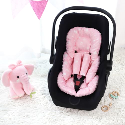 Image of Infant Car Seat Insert, Ultra-Soft Newborn Car Seat Insert, Perfect for Car Seat, Stroller, Swing, Pink
