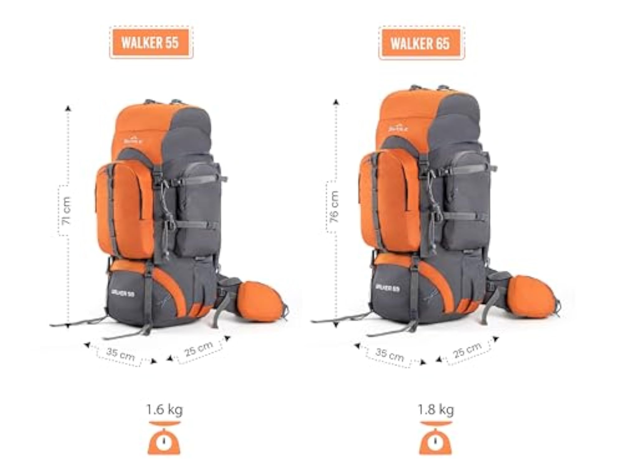 Walker 55L Internal Frame Rucksack for Hiking