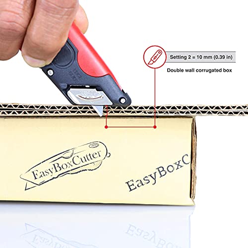 EasyCut 2000 Safe Retractable Box Cutting Utility Knife, Red, 09638 - Thumbnail 5