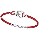 Plata 925 y Kevlar. Pulsera Zancan Regata EXB619R-RO de plata 925 con ancla y cordón Kevlar