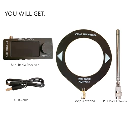 Image of Upgraded SI4732 Mini Radio, ATS MINI V4 Pocket Shortwave Radio, with Built-in Headphone Amplifier and Hi-Z, Exquisite Metal Shell, Portable AM /FM /LSB /USB All Band Receiver for Outdoors and Daily use