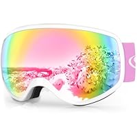 Findway Maschera Da Sci Bambino 8~14 Anni Occhiali Da Sci Maschera Sci Bambino Occhiali Sci OTG Per Ragazzo Ragazza Anti UV Anti Nebbia Compatibile Con Casco Per Sci (Lenti Grigio/Argento(VLT 21 - Foto 11