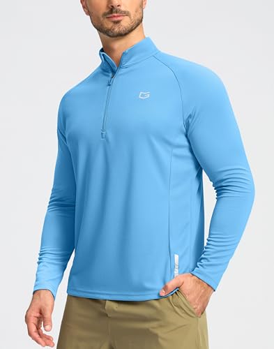 Image of G Gradual Men's Quarter Zip Pullover Running Athletic Shirts Long Sleeve | Lightweight, Quick Dry, Moisture Wicking, Sun Protection, 1 /4 Zip Golf Pullover for Men Workout, Gym, Hiking, Casual