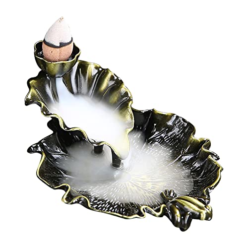Cascada de incienso, soporte de aleación de incienso de reflujo, quemador de incienso hecho a mano, quemador de fuente de incienso, aromaterapia, decoración del hogar Youding