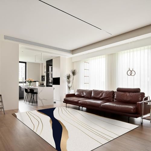 Tapis de texture de ligne simple médiévale 120x160cm lavable pour salon