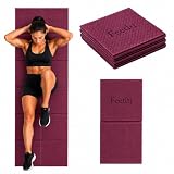 Feetlu Foldable Yoga Mat - 6mm Thick, Lightweight, and Easy to Store for Travel - Anti-Slip Folding Exercise Mat for Yoga, Pilates, Home Workouts, and Floor Exercises