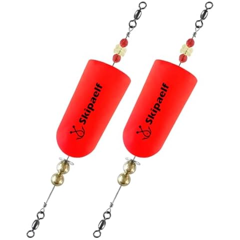 Skipaelf Popping Corks for Saltwater,Fishing Bobbers Weighted Fishing Floats Fishing Corks 2pcs Redfish Speckled Trout Red Cover
