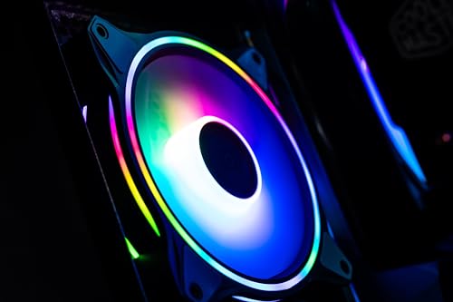 MasterFan MF140 Halo ARGB - RGB Indirizzabili a Doppio Anello, Case ed Eliche Dal Design Ibrido con Protezione Sensore Inceppo e Telaio per Riduzione Vibrazioni - 140 mm, Black - Sistema di raffreddamento - Immagine 2