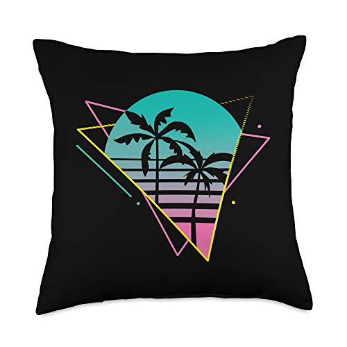 Vaporwave 80s 90s Retro Design - Retrowave Palm Trees Throw Pillow, 18x18, Multicolor Vaporwave 80s 90s Retro Design - Retrowave Palm Trees Throw Pillow, 18x18, Multicolor