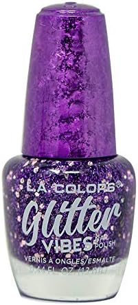 L.A. COLORS Glitter Vibes Polish, Purple-razzi CNL359