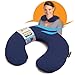 Microwavable Thermal Neck Heating Pad: Large Heat Therapy Pillow for Sore Neck & Shoulder Muscle Pain Relief - Personal, Reusable, Non Electric Deep Muscle Hot Pack Pads or Cold Compress Wraps - Blue
