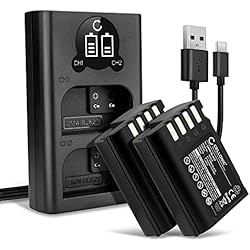 Bateria Camara Panasonic Lumix CELLONIC® 2X Batería Repuesto DMW-BLK22 Compatible con Panasonic Lumix DC-GH5 II DC-GH6 DC-S5 G9 GH5 GH5S Accu Sustitución Camara 2150mAh + Cargador Doble DMW-BTC15, Battery