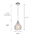 Popilion Ornate Chrome Kitchen Island Crystal Ceiling Pendant Light, Mini Crystal Pendant Lighting Fixtures for Dinning Room Bedroom Living Room Loft