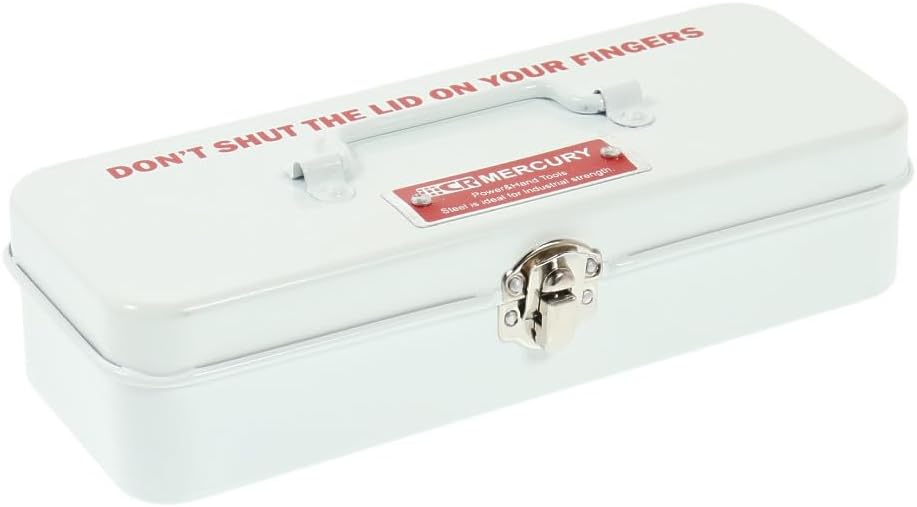 Mercury MEBUMTBW Mini Tin Tool Box, White