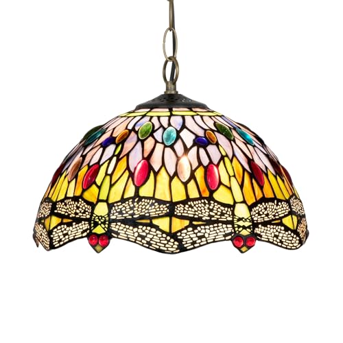Suspension vitrail 12 pouces lustre vintage perles colorées plafonnier salon