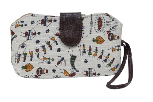 Image of P S Traders Online Women's Ladies Western Traditional Ikkat Cotton 5 Pieces Combo Bag Color White