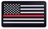Rothco Rubber Thin Red Line Flag Patch - Hook Back