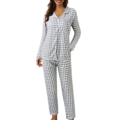 Pyjama plaid imprimé chaud et thermorégulateur à manches longues