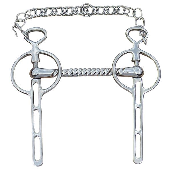 JRI Liverpool Driving Bit 3-Slot – 5" Stainless Steel | Adjustable Rein Leverage, 16mm Mouthpiece, Curb Chain Slots | Horse Driving & Training Bit – Same Day Dispatch — image 1