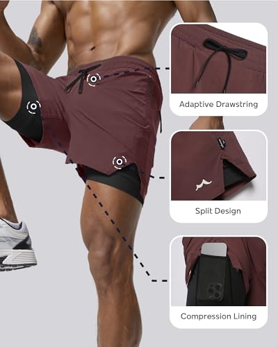 Image of maamgic Men's Athletic Running Shorts with Liner Ultra Lightweight Workout Shorts 5 inch / 7 inch