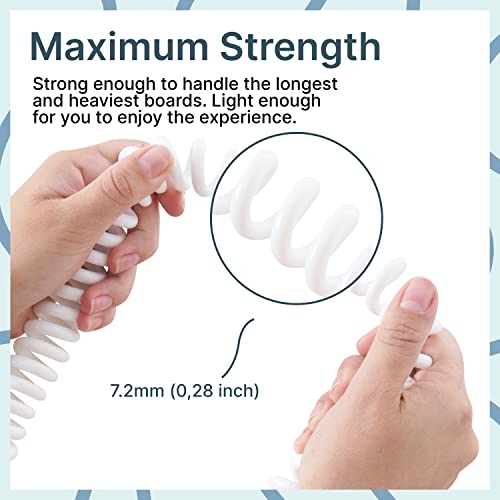 Bps 'Storm' Premium Coiled Sup Leash - 10Ft Leash With Triple Rail Savers And Double Swivels (Koru White) #TOP4