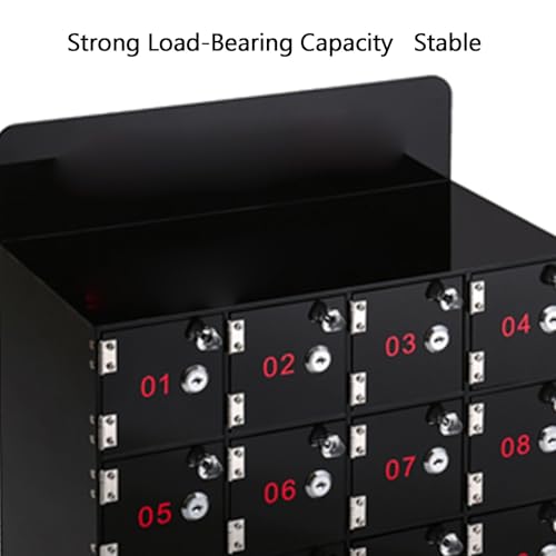 Caja de almacenamiento de teléfono negra con casillero numerado de pared 7