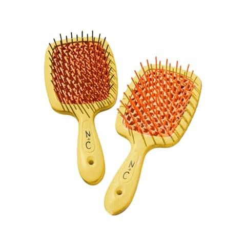 Niles and Chaz Brushimista Detangling Brush for All Hair Types - Reduces Pain, Pulling & Breakage, Wet Dry and Damaged Hair Brush, Wide Bristles, Lightweight Handle, Curly Kids Products Cover