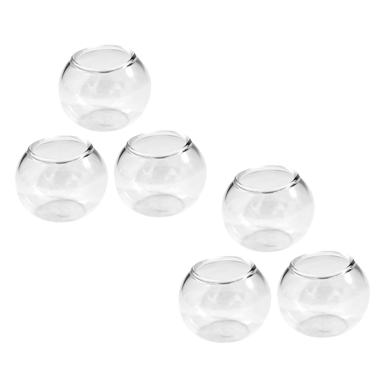 TOYANDONA Miniature Fish Bowls Set 6 Pcs Glass Tiny Fish Tanks for Dollhouse Decoration Realistic Goldfish Tank Ornaments Mini House Accessories