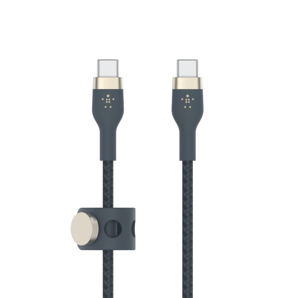 Belkin USB-C to USB-C Fast Charging Type C Cable, Charge and Sync Ultra Flexible Silicone, Double Nylon Braided Cable, 60W PD, USB-IF Certified 3.3 feet (1 meters) – Blue-picture-35