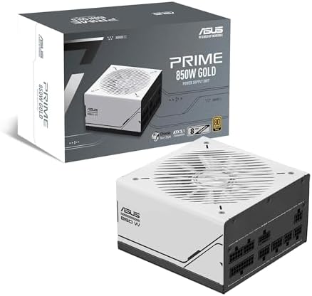 Asus Prime 850W Gold Gaming PSU, Double Ball Bearing Fan, Fully Modular, 80+ Gold, ATX 3.0, PCIe 5.0