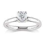 Diamantring, Sterlingsilber, 1/5 Karat Diamant, Farbe F, klarer Diamantring im klassischen Stil.
