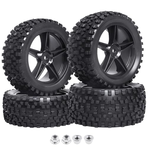 HobbyPark 12mm Hex RC Buggy Tires and Wheels Front & Rear for 1/12 1/10 Scale Models Car fit 2S 3S...