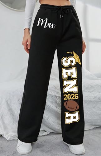 Personalized Senior Straight Leg Sweatpants Class of 2026, Custom Graduation Pants with Name2