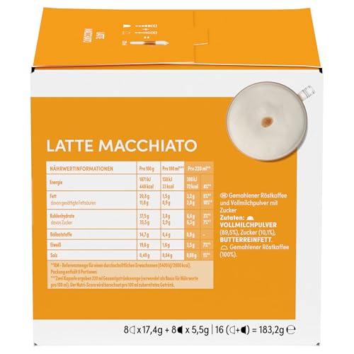 NESCAFÉ DOLCE GUSTO Latte Macchiato Kaffeekapseln 3er Pack (3 x 16 Kapseln)