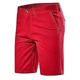 Zeiyignr Mens Golf Dress Shorts 7 Inch Casual Stretch Hiking Flat Front Quick Dry Lightweight Board Chino Short with Pockets Red