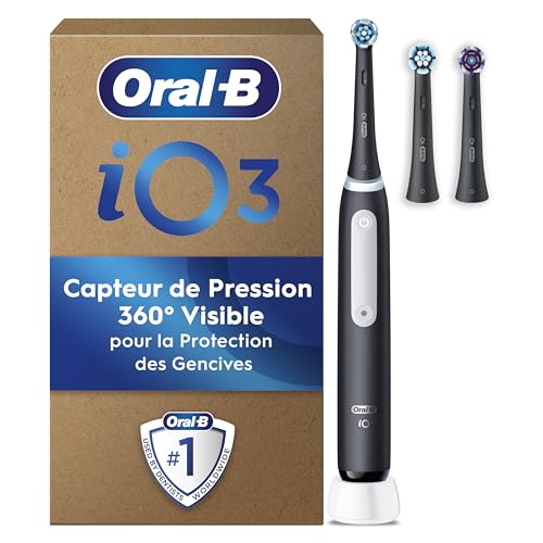 Oral-B Brosse A Dents Electrique iO 3 Noire, 3 Modes De Nettoyage Dont Blancheur, Brossage...
