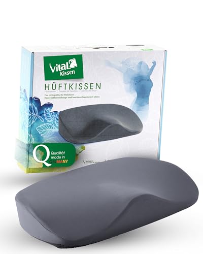 VitaL Kissen® – Hüftkissen- das Original. Orthopädisches Sitzkissen – Ergonomisches Keilkissen für Bürostuhl & Stuhl – Entlastet Rücken, Hüfte, Knie & LWS – Gegen Schmerzen & für aufrechtes Sitzen