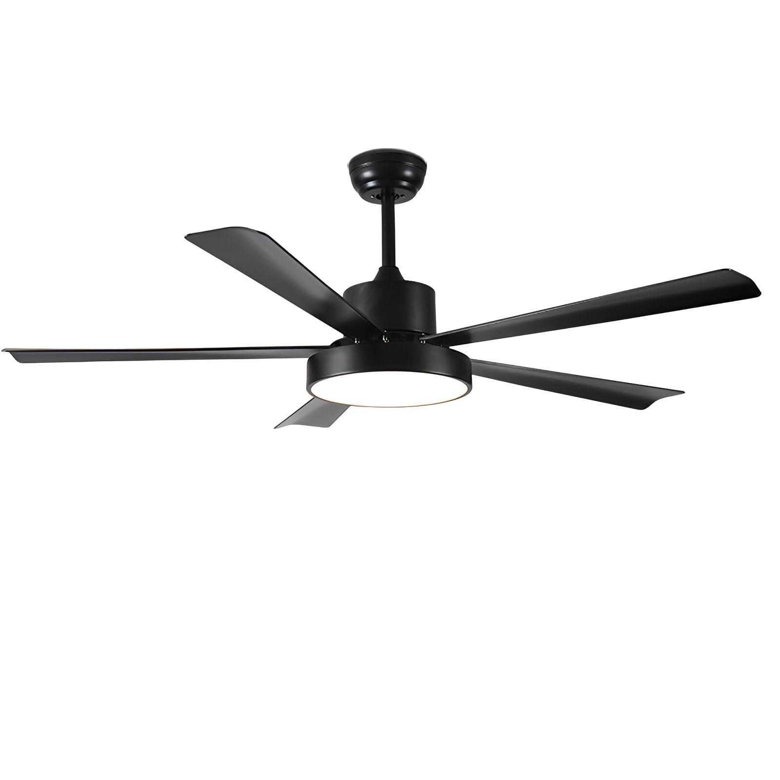 SXDMOUBK Modern Black Ceiling Fan with Light 52in Smart Remote/APP/Voice Control, 6 Speeds Quiet Fans Dimmable LED for Bedroom Dining Room Living