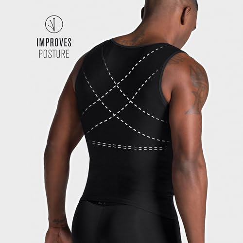 Leo Mens Shapewear Tummy Control Compression Vest for Men – Body Shaper Undershirt, Back Support & Posture Corrector2