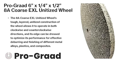 Image of EXL Unitized Wheel, Aluminum Oxide, 6 inch Diameter x 1 /4 inch Wide x 1 /2 inch Arbor, 8A Coarse | 13777 | (Pack of 1)