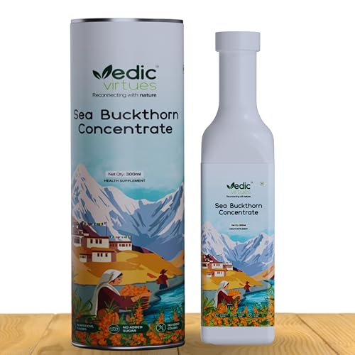 Image of Himalayan Sea Buckthorn Juice Concentrate 300ml | 99.9% Pure Natural Pulp | Refreshing Taste | Rich in Omega 3,6,7,9 & Vitamin C | Supports Immunity, Gut & Skin Health